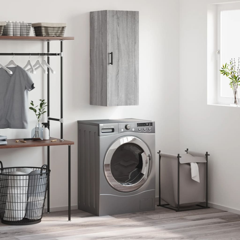 vidaXL Wandschrank Grau Sonoma 34,5x34x90 cm