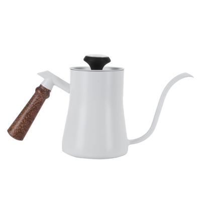 650ml Hängande Öra Hand Kaffekanna Rostfritt Stål Dropptyp Kaffeutrustningsverktyg med Termometer Vit