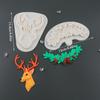 3D Christmas Reindeer/Pine Nut Leaf Wreath Silicone Mold Fondant Chocolate Mould Diy Clay Model Cake Decorating Tools Bakeware