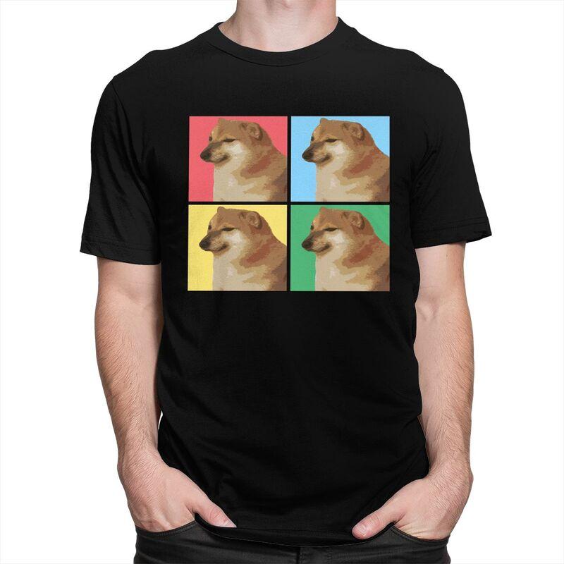 Custom Vaporwave Aesthetic Cheems T Shirts Men 100 Cotton Tees Shiba Inu Doge Meme Tshirt ShortSleeve Fashion Tshirt Clothing