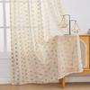 Geometric Gold Foil Sheer Curtains – Set of 2 Panels, Semi-Blackout, Light Filtering Window Curtains