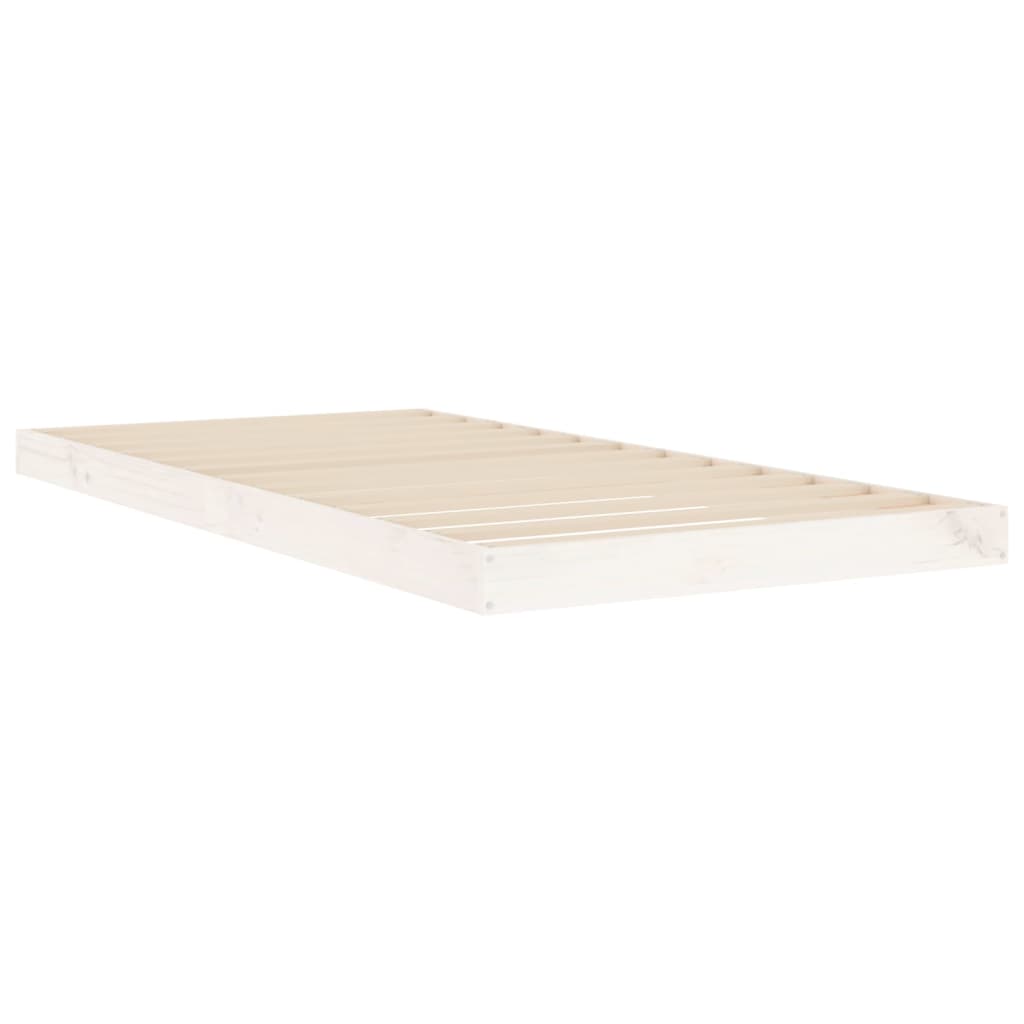 Solid Wood Bed White 90 x 190 cm Pine