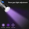 365/395nm UV Flashlight Blacklight Zoomable USB Rechargeable UV Light Ultraviolet Lamp Torch for Pet Dog Urine Stains Detection