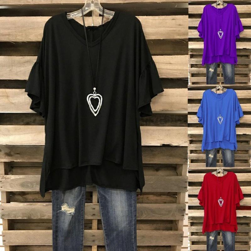 Premium Quality Women Summer V Neck Loose Tops For Effortless Casual Style