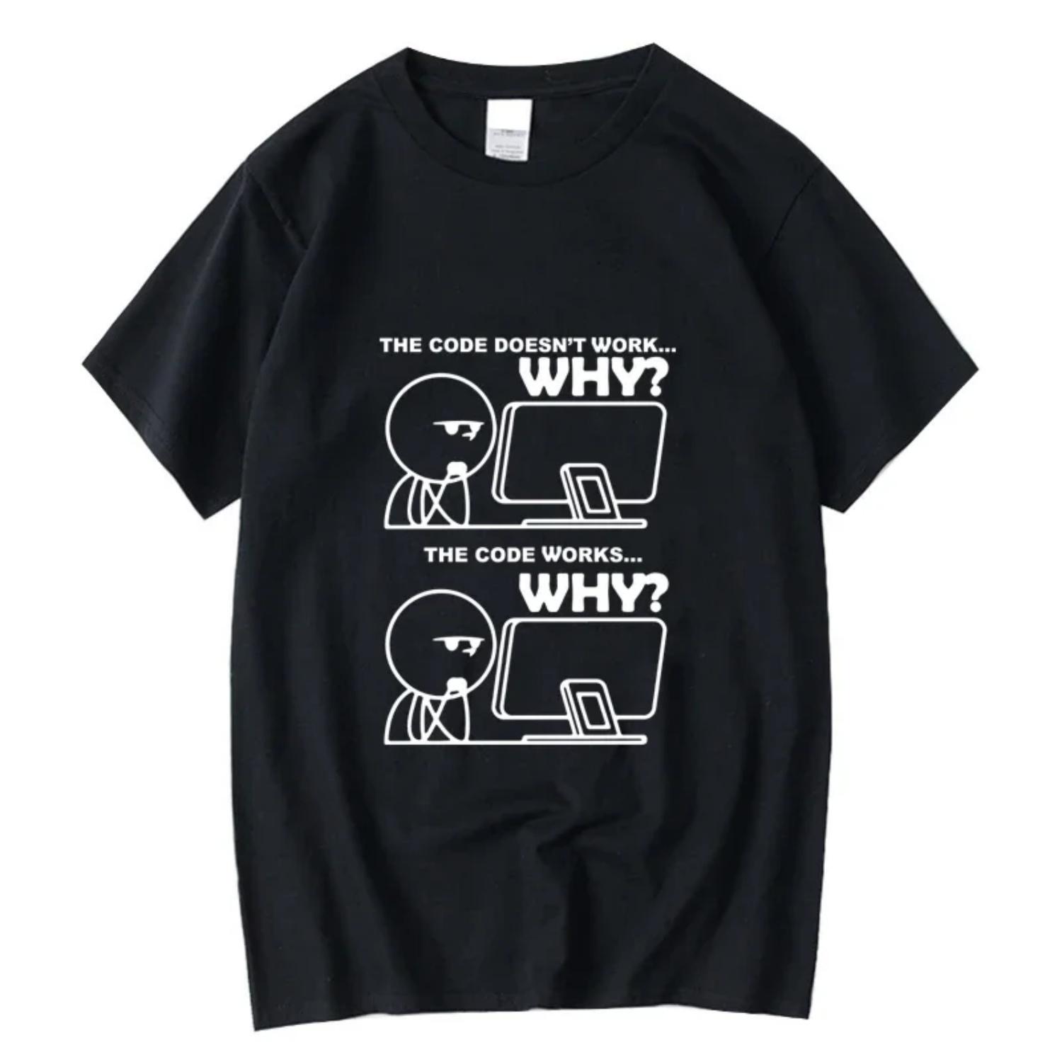 Funny Programmer T Shirt 2026 New Code Graphic 100% Cotton Men Women Unisex Oversized Heavyweight Software Engineer Geek Tops S