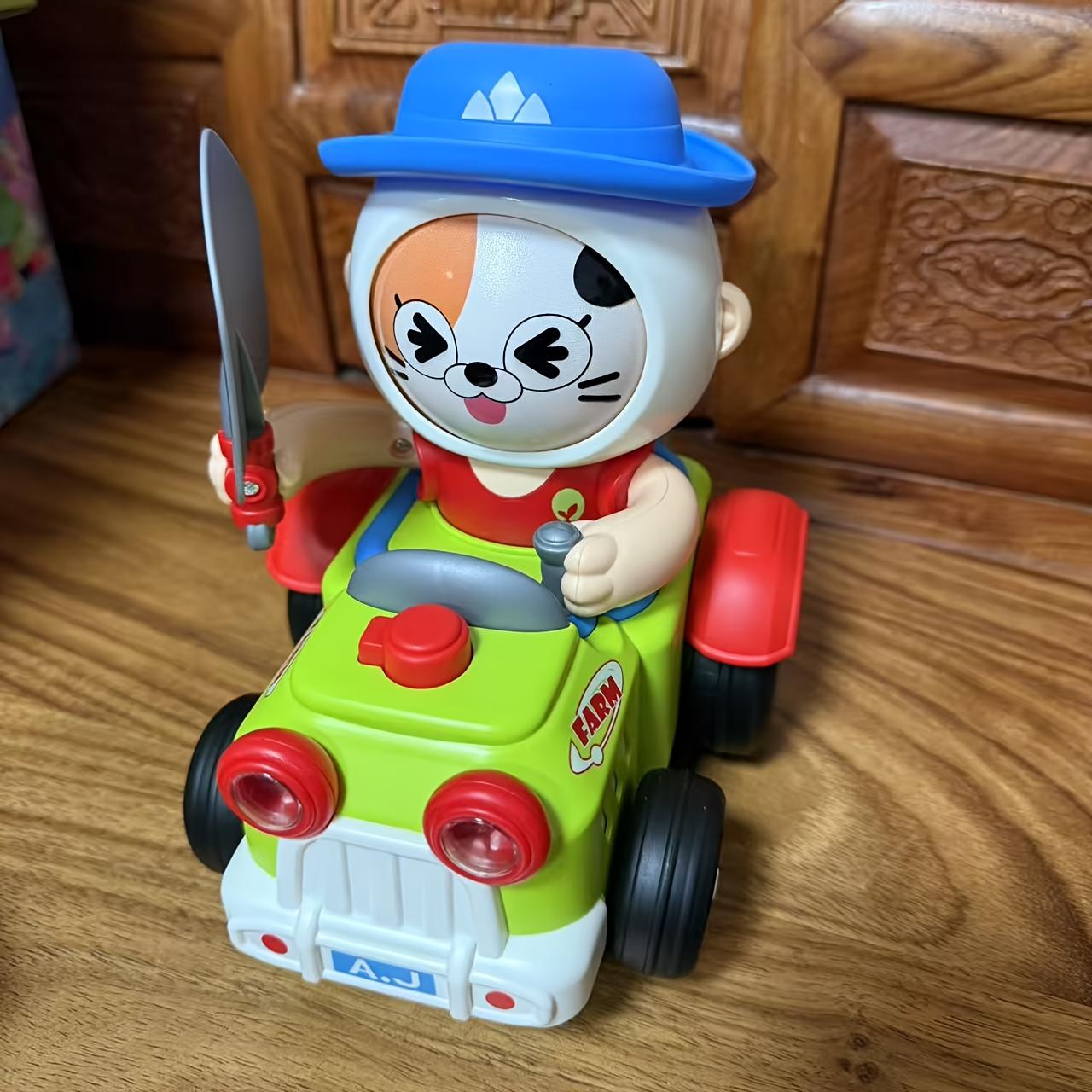 

Автомобиль-трансформер с автоматическим вращением на 360°, Трюковой автомобиль фермера с функцией объезда препятствий, Свет и музыка, Идеальный подарок на Рождество, Батарейки в комплект не входят желто-зеленый