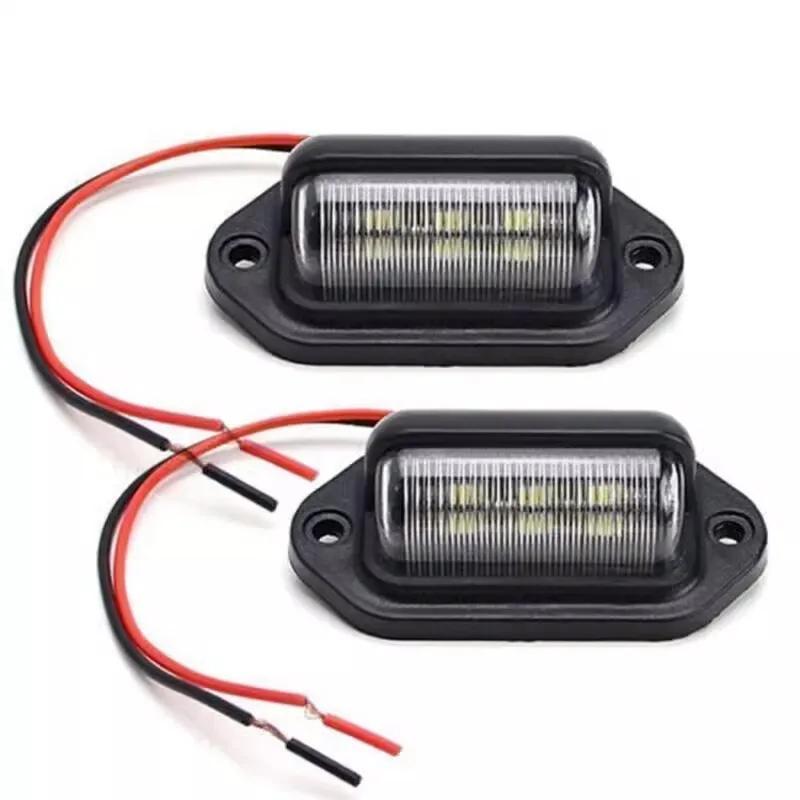 1/2Pcs 6 LED License Plate Lights Universal Car Truck RV Trailer Van License Taillight Waterproof Rear Lamps Tools Accessories