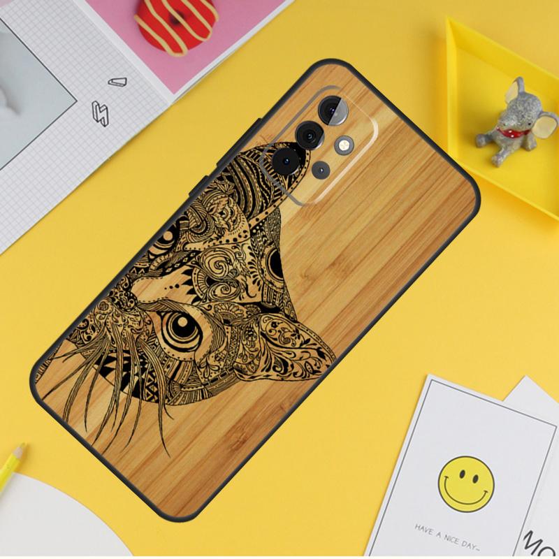 Natural Bamboo Wood Pattern Print Case For Samsung Galaxy A16 A26 A36 A56 A06 A55 A35 A15 A53 A32 A52 A33 A13 A14 A34 A54 A17