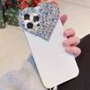 Case For iPhone 16 17 Air 15 Pro Max 14 Plus 13 Mini 12 Pro 11 7 8 SE2 Candy Blink 3D Diamond Heart StyleSoft Phone Case Cover