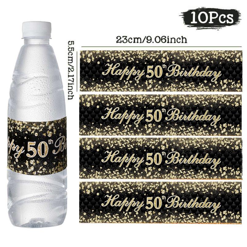 50th Black Gold Birthday Disposable Tableware Paper Plate Towels 50 Birthday Party Decoration 50th Birthday Birthday Anniversary