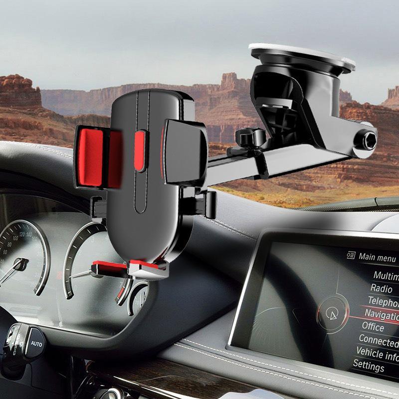 Silicone Suction Cup Phone Holder - 360° Rotating Telescopic Car Mount