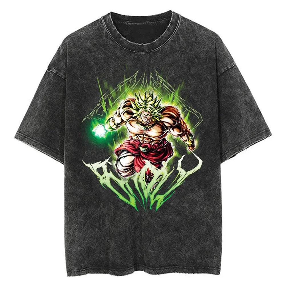 

New Dragon Ball Graphic High Quality TShirt Men and Women Cotton Vintage Washed Print Retro Streetwear Sports Tops XL