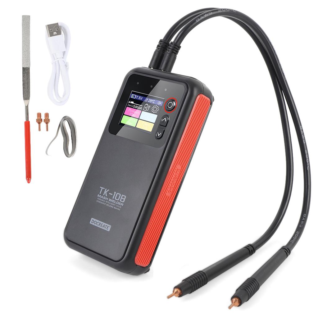 Battery Spot Welder Portable Welding Machine with LCD Screen Double Pulse and Copper Spot Welding Pen 1200A for 0.1-0.25mm Iron