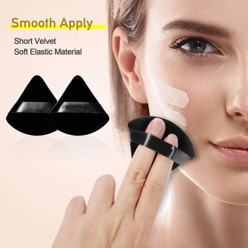 2/6ks Triangle Powder Puff Houba na make-up na obličej Soft Velvet Cosmetic Puff Blender Beauty Foundation Sponge Make-up příslušenství