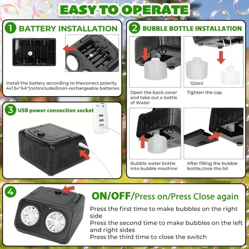 26 Holes Automatic Bubble Machine Fully Automatic Upgraded Bubble Maker  Birthday Wedding