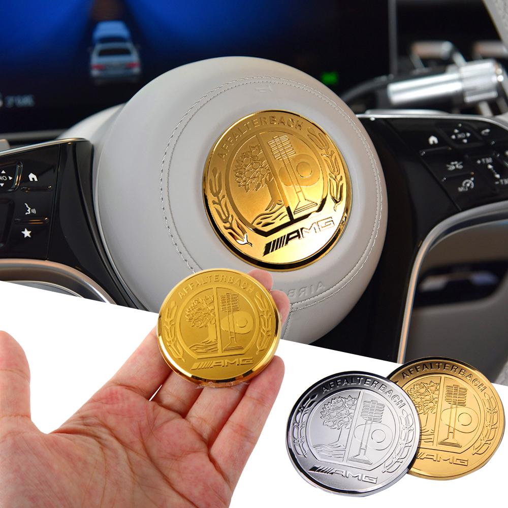 Car Steering Wheel Center Badge Cover Aluminum Star Emblem Sticker For Mercedes Benz W204 W124 W202 W212 W220 W205 GLA CLA AMG