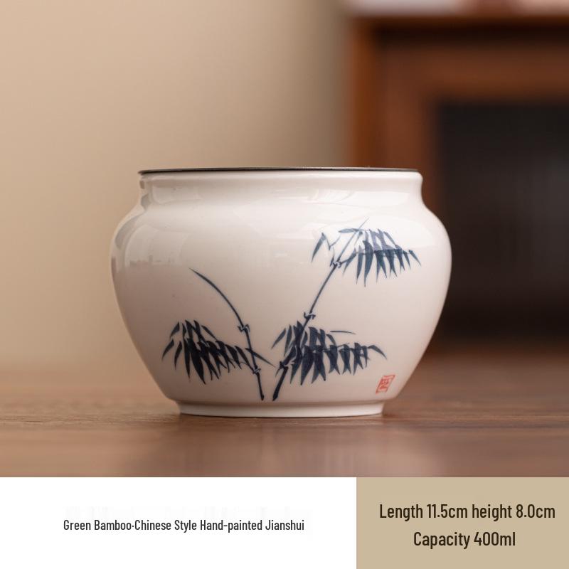 Hand-painted Ash Glaze Jianshui Ceramic Tea Wash Bowl (Kung Fu Tea Set)