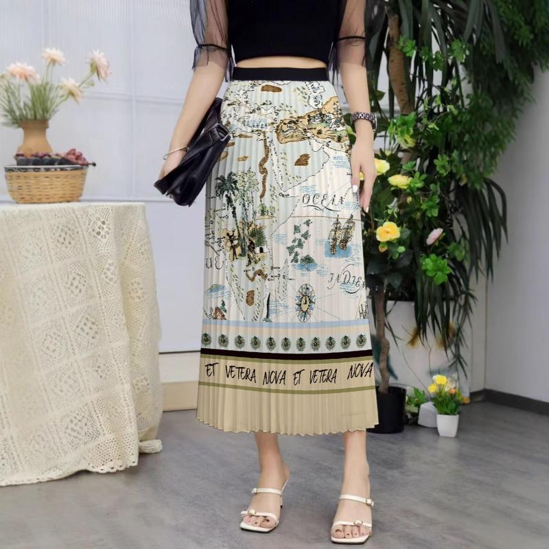 New Skirt Women's Eba Skirt Printed Skirt Pleated Skirt