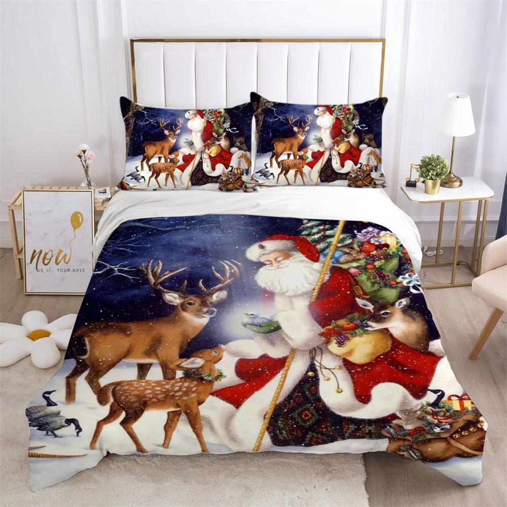 Merry Christmas Duvet Cover Sets Beautiful Printing Fashion Pillowcase Girl Bedding Suit Twin Size Home Textiles