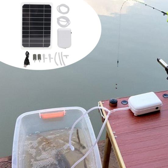 Solar Panel Oxygen Pump 5W Monocrystalline Solar Energy Low Power Consumption 1.6L/Min Air Output Dual Mode Battery Backup Portable Solar Oxygen Pump