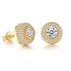 Hip-hop Stud Earrings Full of Diamonds and Micro-gold-plated Men's Earrings Trendy Jewelry