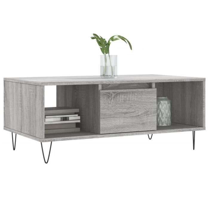 VidaXL Table basse Sonoma gris 90x50x36,5 cm Bois d'ingénierie 830594
