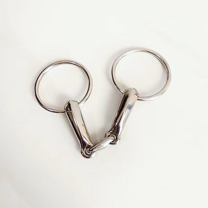 304 Stainless Steel Large Mouth Bridoon Horse Bit - Three-Piece Snaffle with O-Ring Ring for Mongolian Horses
