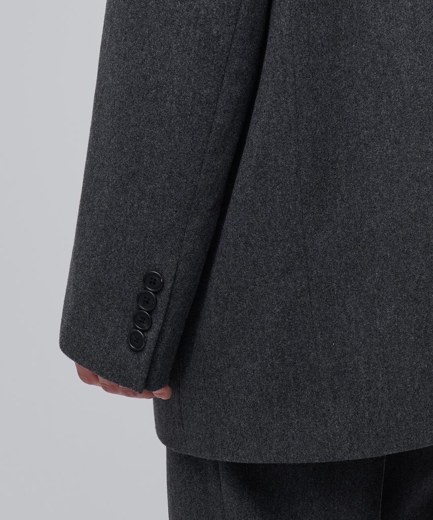 Musinsa Standard Wool Flannel Daddy Shoulder Oversized Blazer [Medium Grey]