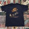 Cat On Skateboard T-Shirt Unisex Funny Graphic Tee Retro Vintage Gift