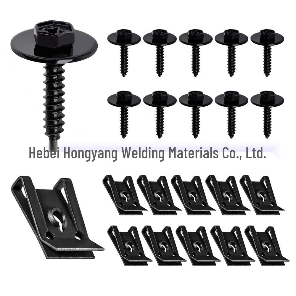 Car Engine Guard Metal Fastener Set: Snap Buckle, Screw, Washer