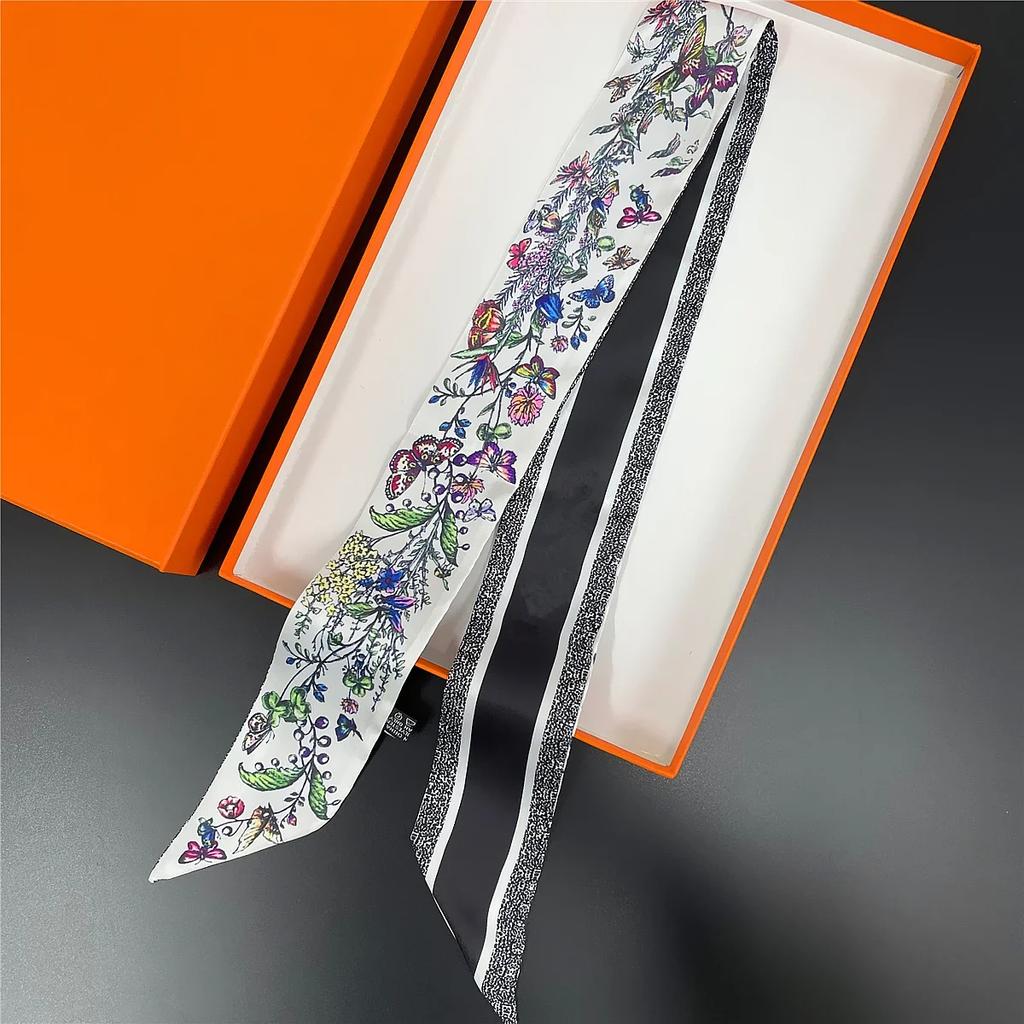 New Design Pansy Tarot Scarf Women Luxury Brand Scarf Skinny Bag Silk Scarves Foulard Hair Neckerchief Headband For Ladies