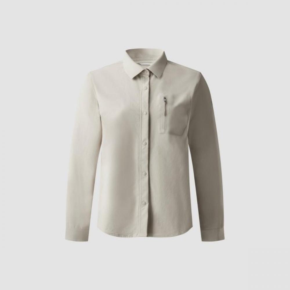 Kolon Sport Women S Solid Woven Shirt tvSxa24402lbe light beige/90
