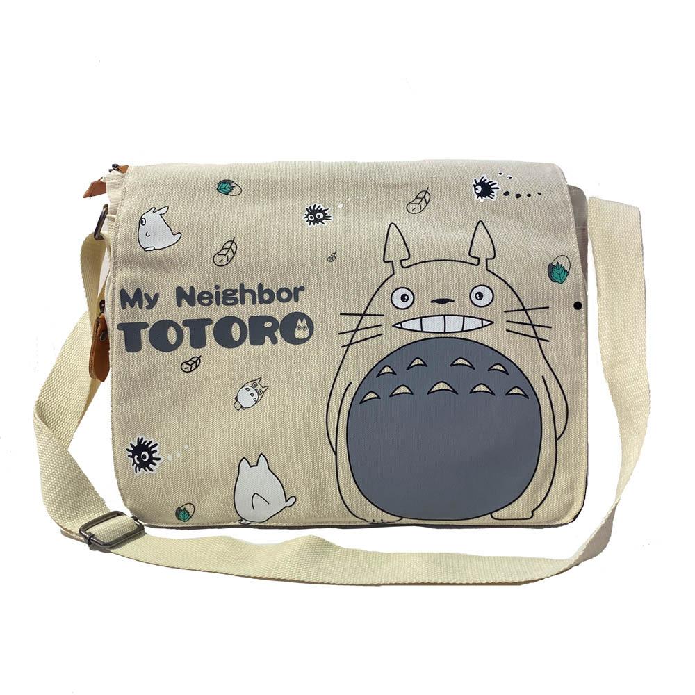 Hayao Miyazaki cartoon chinchilla cos animation peripheral shoulder bag two-dimensional male and female students canvas schoolbag messenger bag
