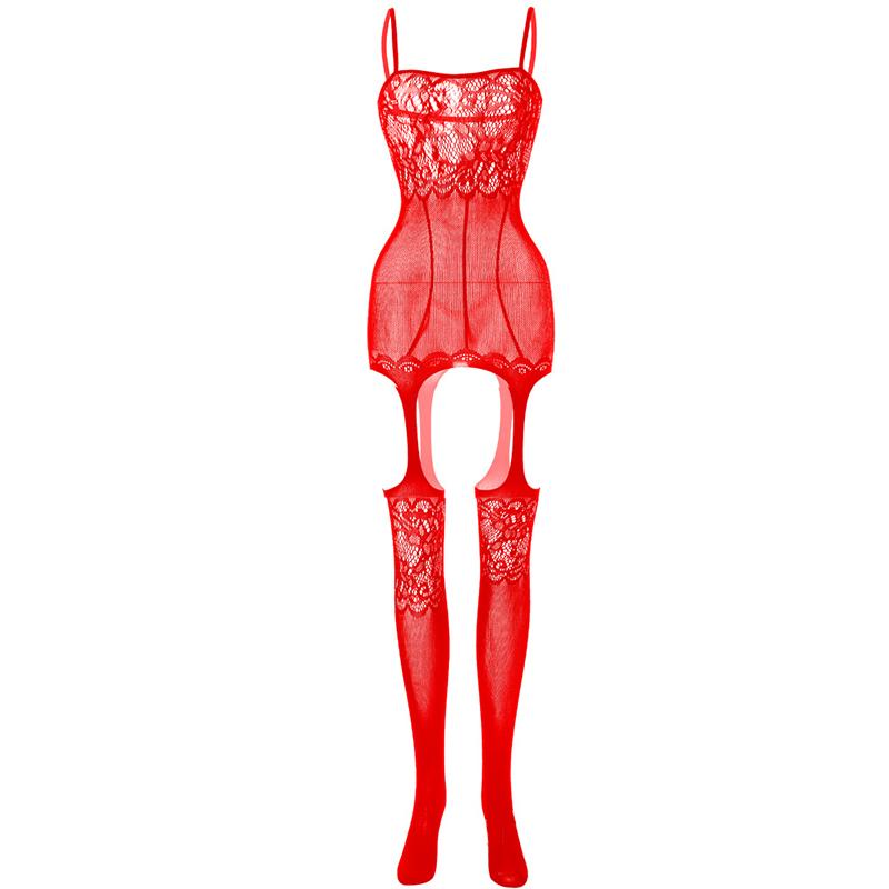 Sexy Burst Models Erotic Lingerie Female Foreign Trade Open Gear Body Stockings Large Size See-through Erotic Net Clothes