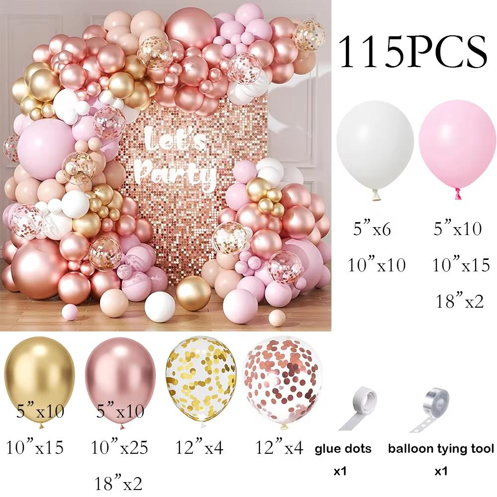 Pastel Pink Balloons Arch Kit Baby Pink White Ballon Garland Birthday Party Baby Shower Gender Reveal Wedding Anniversary Globos