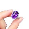 High-End Deep Purple Zirconia Simulated Amethyst Open Ring for Women