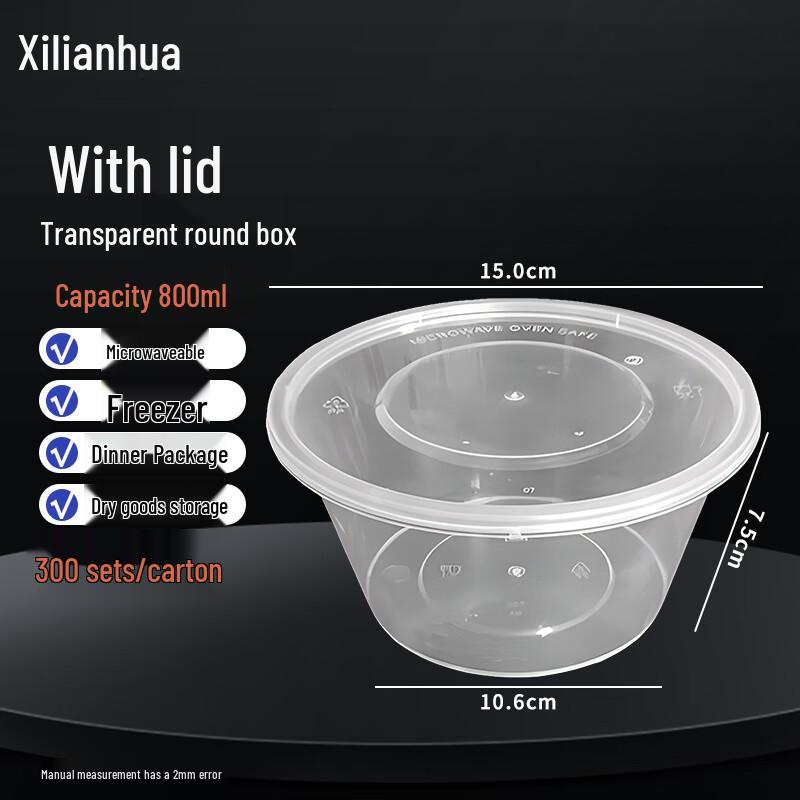 Disposable Round Transparent Food Containers