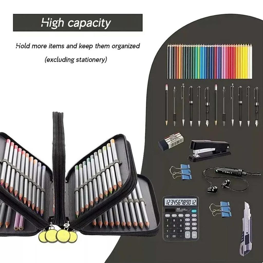 72 Holes Four Layers Pencil Case Large Capacity Kawaii Pen Storage Bag Korean Stationery Back To School Office Supplies