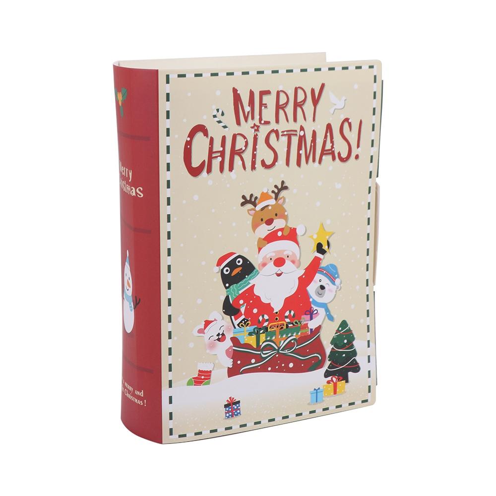 5pcs Paper Book Shape Paper Box Santa Christmas Sugar Gift Box Xmas Gift Packing Box  New Year