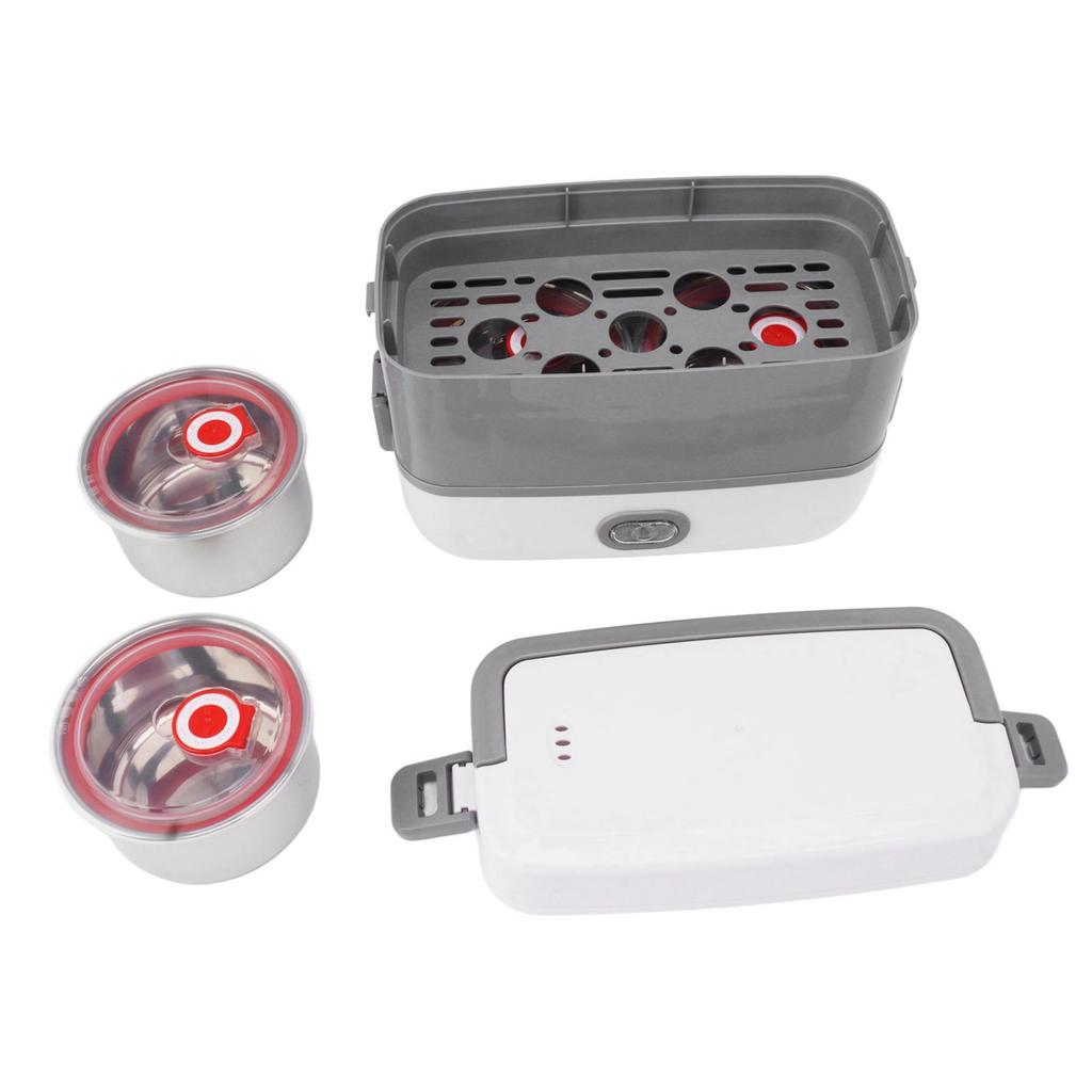 Electric Lunch Box 2 Layers 4 Stainless Steel Inner Liner Portable Leakproof Heated Lunch Box for