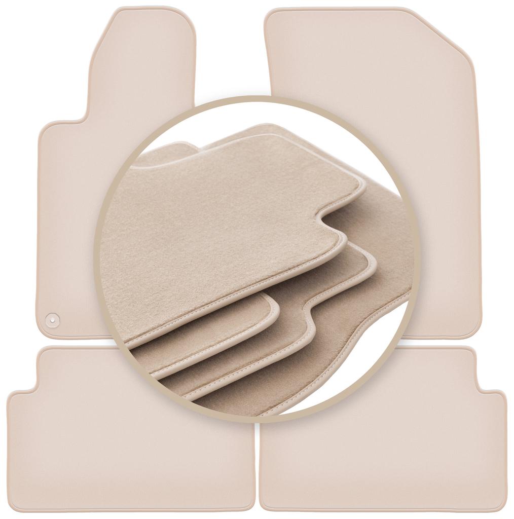 PREMIUM beige Fußmatten für: Peugeot 508 I Limousine, Kombi, SW, RXH 2010-2018