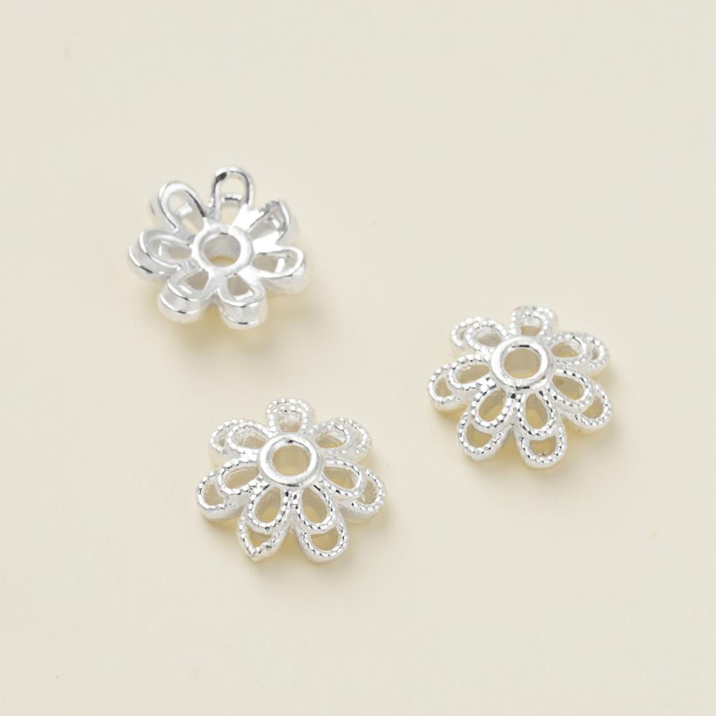 10Piece/Pack 14/18K Gold Color Plated Flower shape Beads Caps for DIY Necklace Bracelets Jewelry Making Accessories