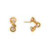 Fashion Light Luxury Irregular Titanium Steel 18K Winding Pearl C-Shaped Earrings Retro High-End Versatile Earrings