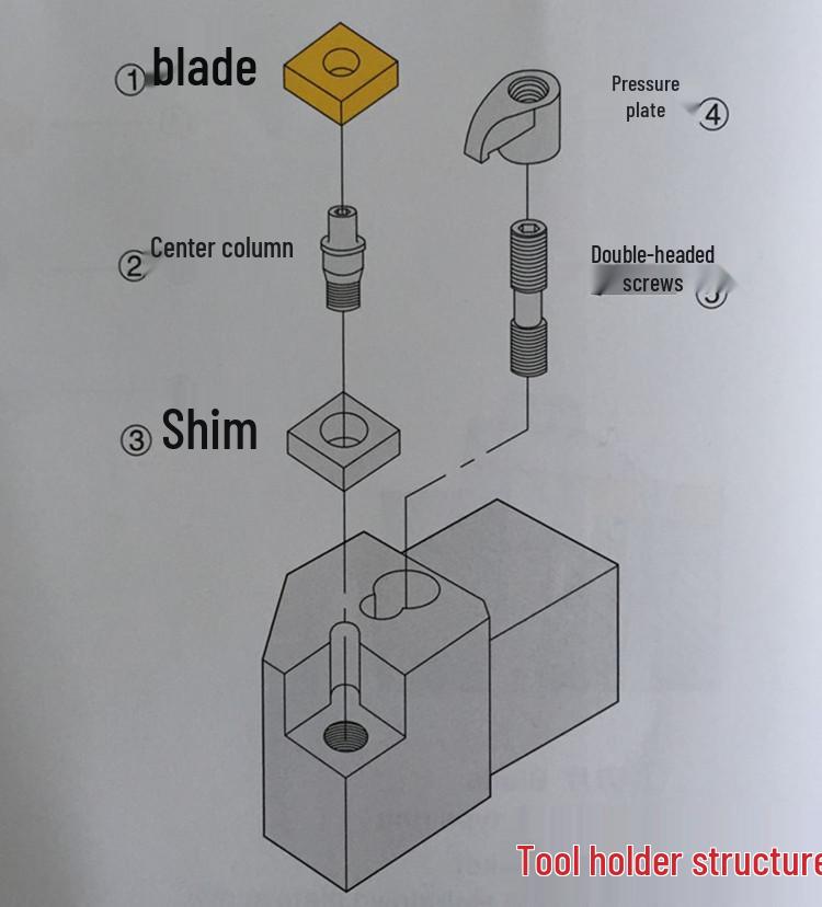 45° CNC Turning Tool Holder MCSNR2020K12 with 80° Insert for Outer Diameter and Face Turning.