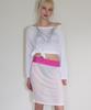 CRANK Sheer Necklace Off-Shoulder Top_White
