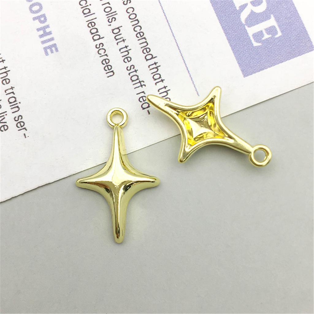 10 szt. DIY Wisiorki Czteroramienne Gwiazdy Naszyjniki Kolczyki Bransoletki Materiały do Wyrobu Metalowe Wisiorki DIY Elementy Biżuterii
