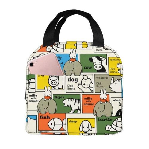 Miffy Lunch Bag, Insulated, Zippered, Compact, Portable, Insulated Lunch Bag, Soft Cooler Bag, Tote/Eco Bag, Unisex, for Commuting, School, and Lunch.