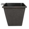 Balcony Garden Plant Holders Square Resin Planter, 10 Inch Large Pot with Drainage Hole, Modern Decorative Flower Pots Saucer for Indoor Outdoor