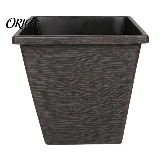 Balcony Garden Plant Holders Square Resin Planter, 10 Inch Large Pot with Drainage Hole, Modern Decorative Flower Pots Saucer for Indoor Outdoor