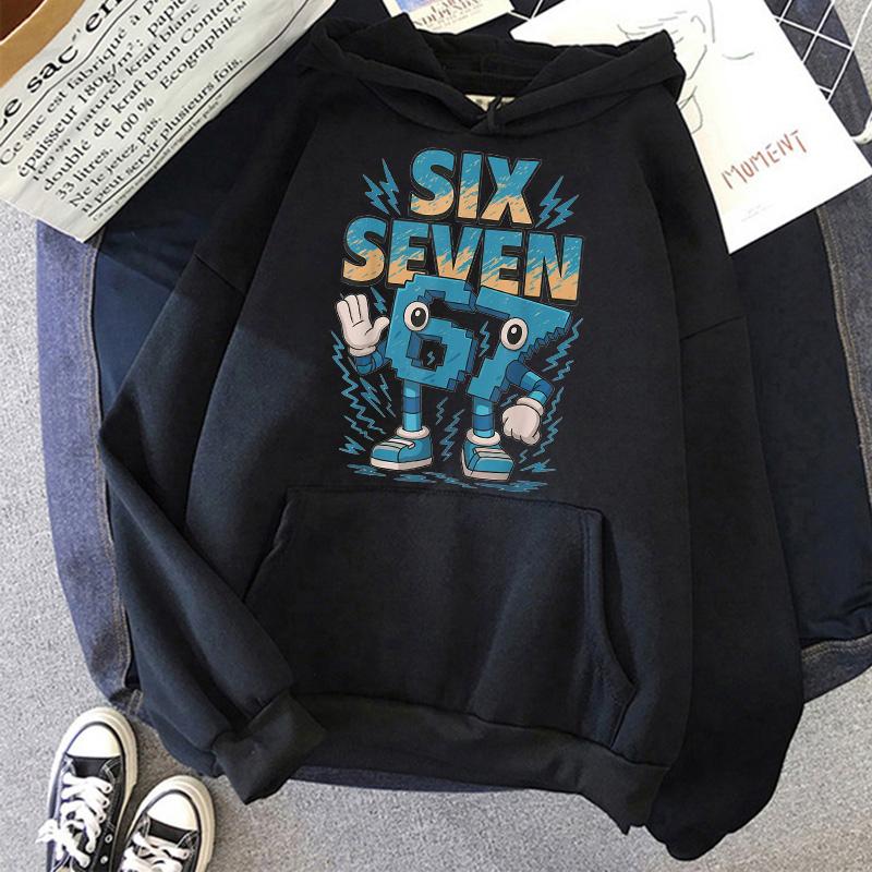 

Men Women Fashion Gaming Meme Sweatshirts Y2k Hip Hop Pullovers for Boys Girls Funny Six Seven 67 Brainrot Print Hoodies Clothes XL